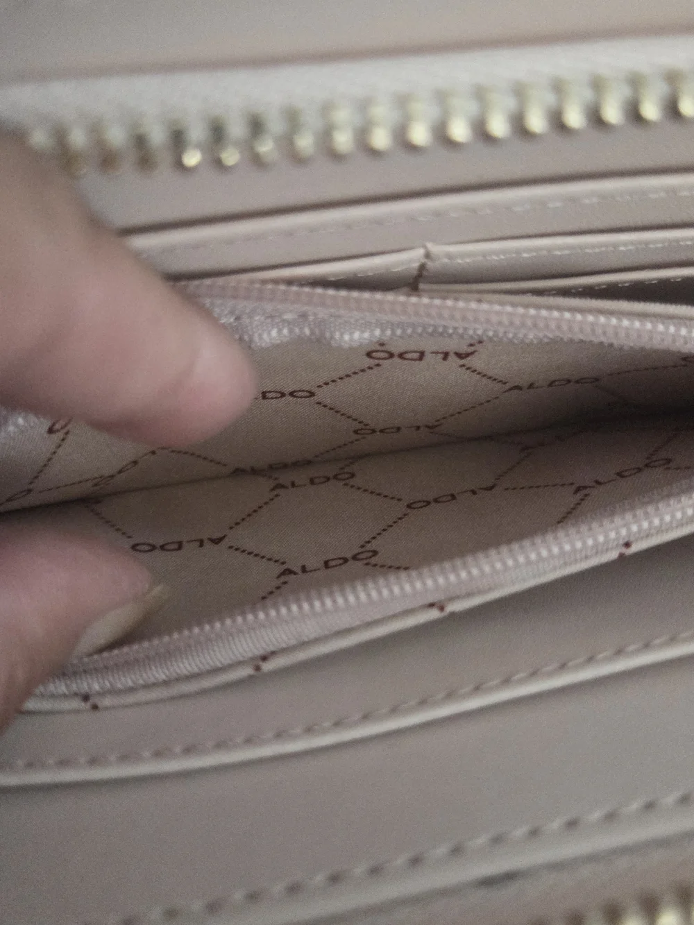 Aldo Pink Cherry Print Zip Wallet